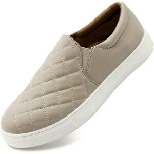 Women's Tan Stylish Comfy Slip On Low Top Faux Leather Loafers Sneakers Shoes